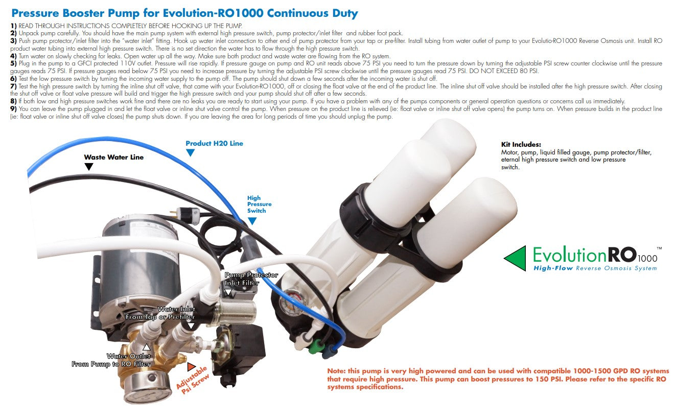 Evolution Ro System Evolution-RO™ Pressure Booster Pump 110V