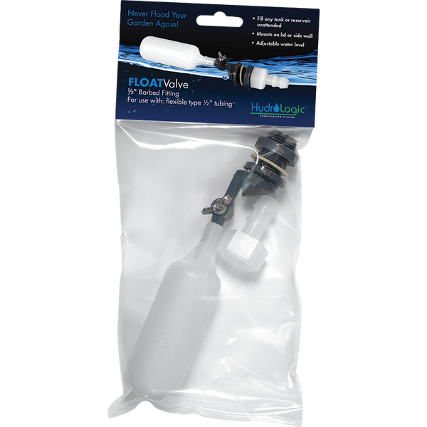 Float Valve—½" Barb Adjustable Water Level in Package Front