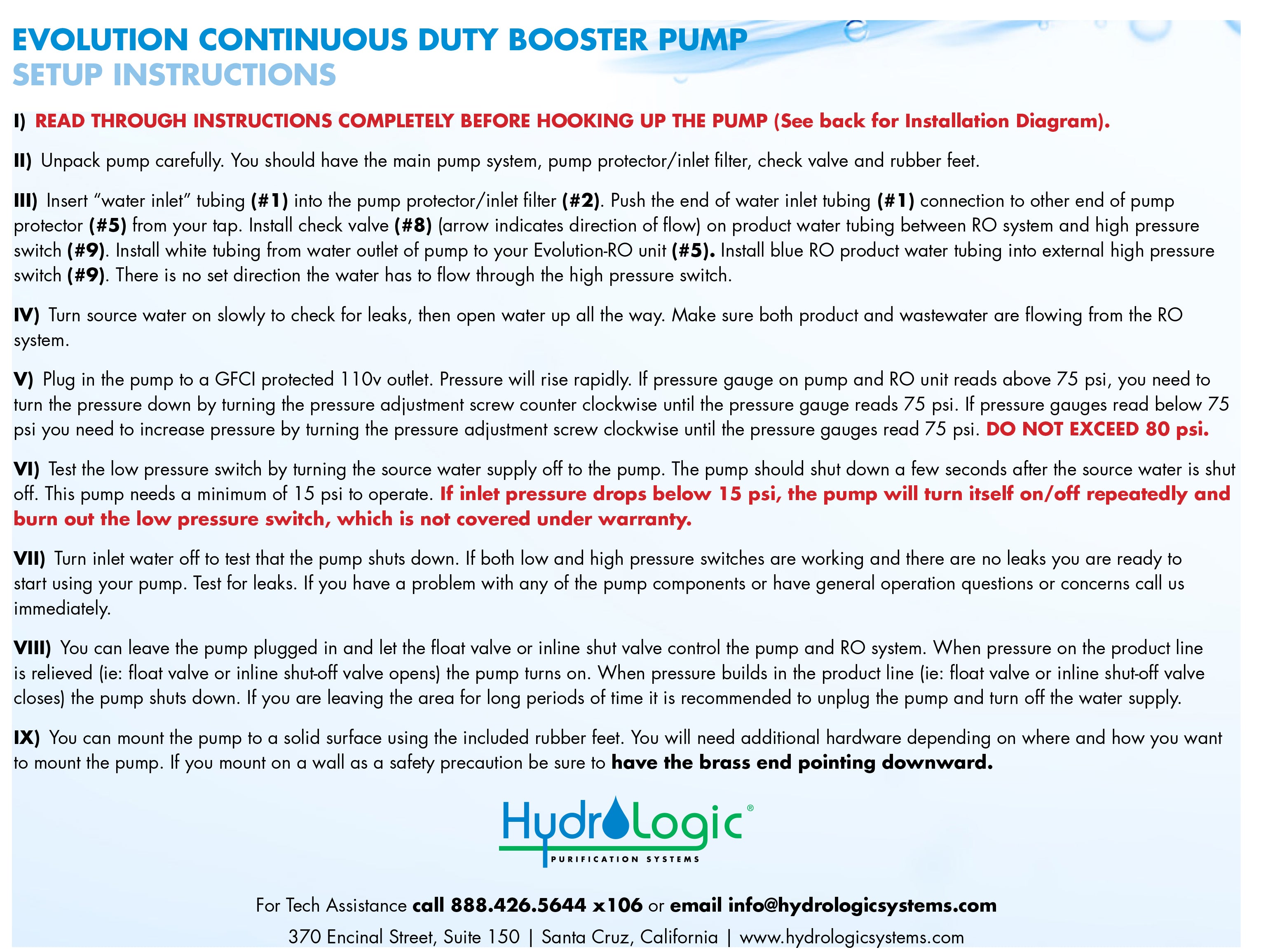 Evolution Ro System Evolution-RO™ Pressure Booster Pump 110V